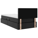 Seng med opbevaring og madras Sort 90 x 190 cm Faux læder