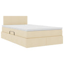 Seng med opbevaring og madras med madras Creme 120 x 190 cm