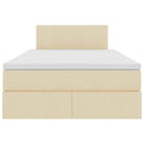 Seng med opbevaring og madras med madras Creme 120 x 190 cm