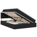 Seng med opbevaring og madras Sort 140 x 190 cm Konstrueret træ