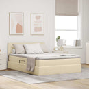 Seng med opbevaring og madras med madras Creme 140 x 190 cm