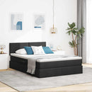 Seng med opbevaring og madras Sort 140 x 200 cm Konstrueret træ