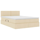 Seng med opbevaring og madras med madras Creme 140 x 200 cm