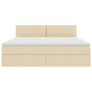 Seng med opbevaring og madras med madras Creme 160 x 200 cm