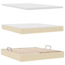 Seng med opbevaring og madras med madras Creme 180 x 200 cm