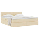 Seng med opbevaring og madras med madras Creme 180 x 200 cm