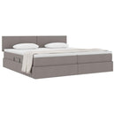 Seng med opbevaring og madras med madras Gråbrun 200 x 200 cm