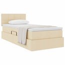 Seng med opbevaring og madras Creme 90 x 190 cm Konstrueret træ