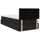 Seng med opbevaring og madras Sort 100 x 200 cm Konstrueret træ