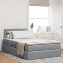 Seng med opbevaring og madras med madras Lysegrå 120 x 200 cm