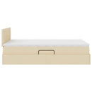 Seng med opbevaring og madras med madras Creme 120 x 200 cm