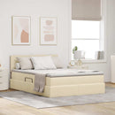 Seng med opbevaring og madras med madras Creme 140 x 190 cm