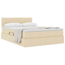 Seng med opbevaring og madras med madras Creme 120 x 200 cm