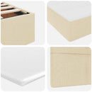 Seng med opbevaring og madras med madras Creme 160 x 200 cm