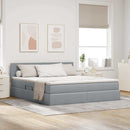 Seng med opbevaring og madras med madras Lysegrå 180 x 200 cm