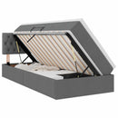 Seng med opbevaring og madras med madras Mørkegrå 90 x 190 cm