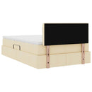 Seng med opbevaring og madras med madras Creme 120 x 200 cm