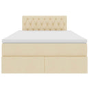 Seng med opbevaring og madras med madras Creme 120 x 200 cm