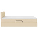 Seng med opbevaring og madras med madras Creme 120 x 200 cm