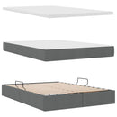 Seng med opbevaring og madras med madras Mørkegrå 140 x 190 cm