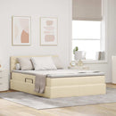 Seng med opbevaring og madras med madras Creme 140 x 200 cm