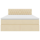 Seng med opbevaring og madras med madras Creme 140 x 200 cm