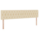 Seng med opbevaring og madras med hovedgærde Creme 200 x 200 cm