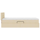 Seng med opbevaring og madras Creme 90 x 190 cm Konstrueret træ