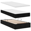 Seng med opbevaring og madras Sort 90 x 200 cm Konstrueret træ