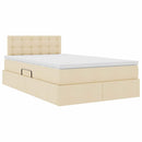 Seng med opbevaring og madras med madras Creme 120 x 190 cm