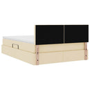 Seng med opbevaring og madras med madras Creme 140 x 200 cm