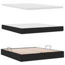 Seng med opbevaring og madras Sort 160 x 200 cm Konstrueret træ