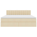 Seng med opbevaring og madras med madras Creme 160 x 200 cm