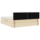 Seng med opbevaring og madras med madras Creme 180 x 200 cm