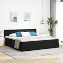 Opbevaringsseng med madras Sort 200 x 200 cm Fløjl