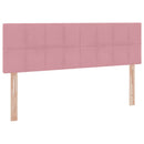 Opbevaringsseng med madras Lyserød 140 x 190 cm Fløjl