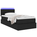 LED opbevarings seng med madras Sort 90 x 200 cm Stof