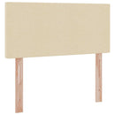 LED opbevarings seng med madras Creme 90 x 200 cm Stof
