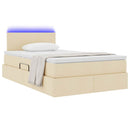 LED opbevarings seng med madras Creme 120 x 200 cm Stof