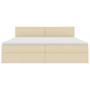 LED opbevarings seng med madras Creme 200 x 200 cm Stof