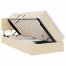 LED opbevarings seng med madras Creme 90 x 190 cm Stof