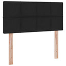 LED opbevarings seng med madras Sort 100 x 200 cm Stof