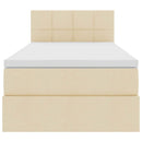 LED opbevarings seng med madras Creme 100 x 200 cm Stof