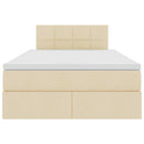 LED opbevarings seng med madras Cremefarvet 120 x 190 cm Stof