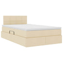 LED opbevarings seng med madras Creme 120 x 200 cm Stof