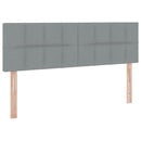 LED opbevarings seng med madras Lysegrå 140 x 190 cm Stof