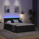 LED opbevarings seng med madras Sort 140 x 200 cm Stof
