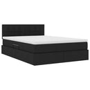 LED opbevarings seng med madras Sort 140 x 200 cm Stof