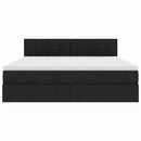 LED opbevarings seng med madras Sort 180 x 200 cm Stof