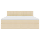 LED opbevarings seng med madras Creme 180 x 200 cm Stof